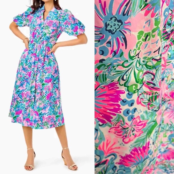 Lilly Pulitzer Tassie Mandevilla Baby Paradise, Size 10 - Picture 5 of 5